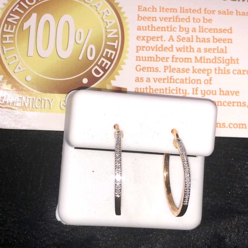 Gold and Silver Pave Hoop Earrings with Sparkling Stones